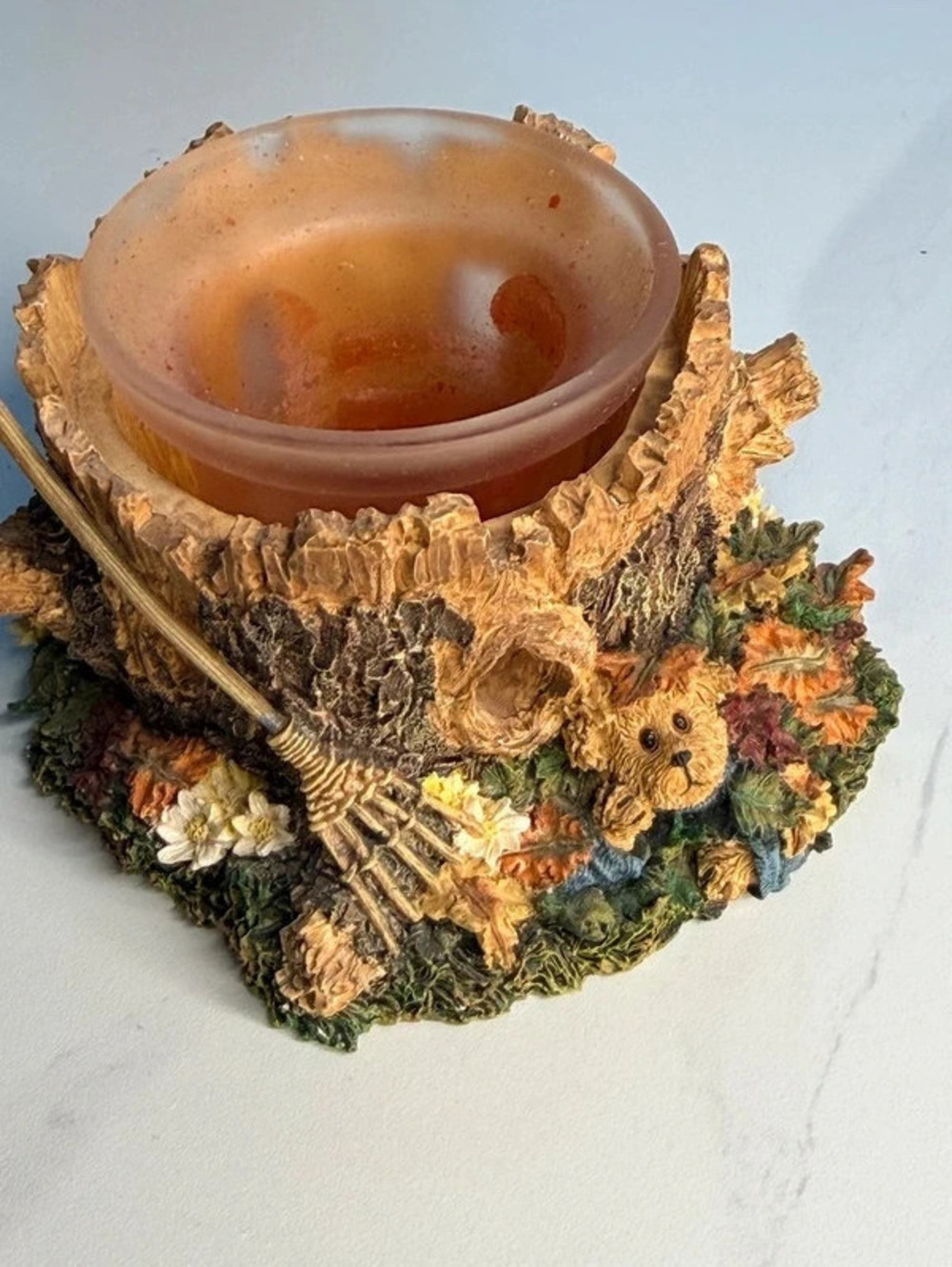 Boyds Bears Maple Leafowitz Foliage Fun Bearstone Candle Holder Sku20
